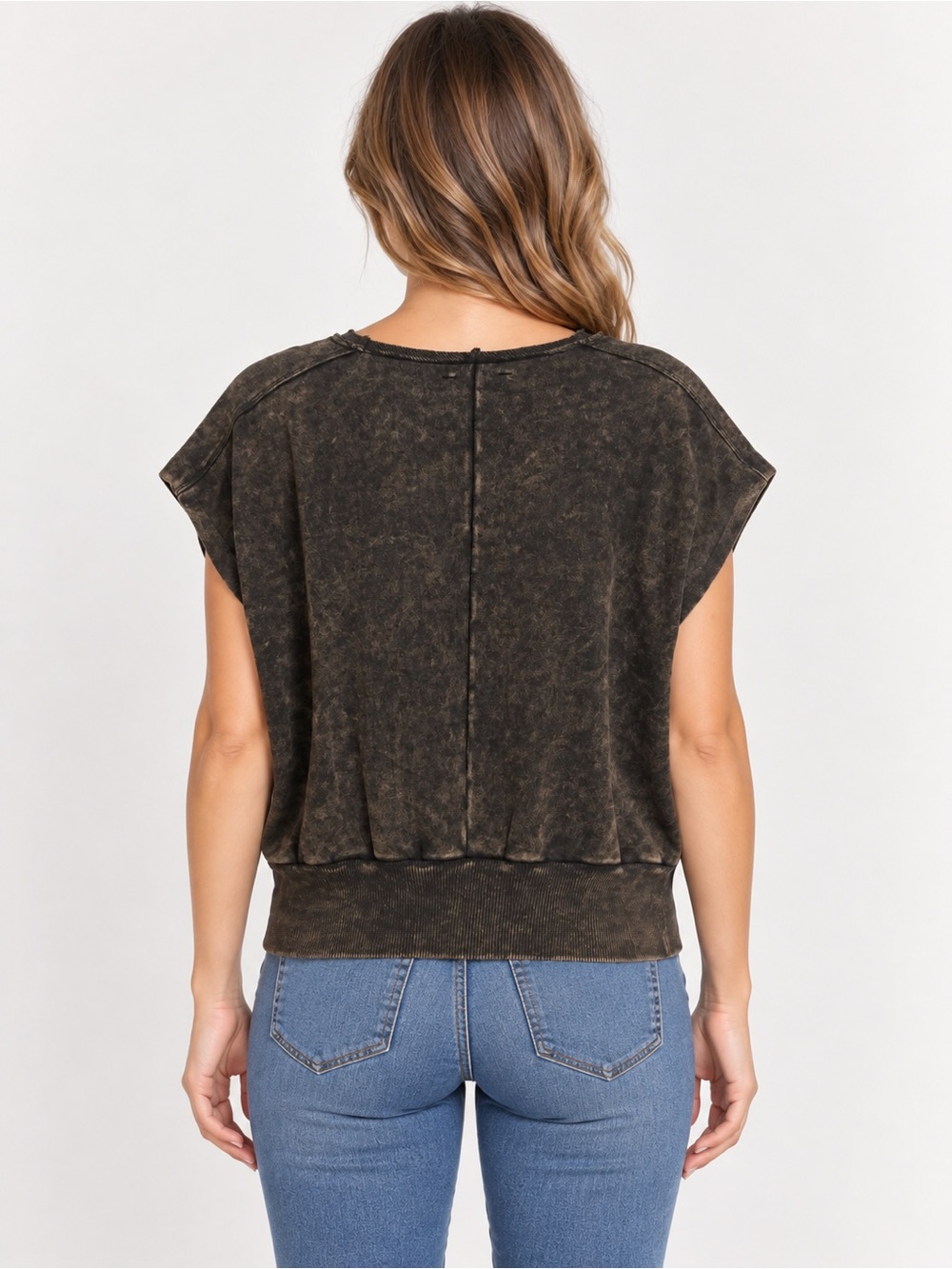 Zenana Outfitters Washed Black Short Sleeve Pullover - Picture 4 of 4